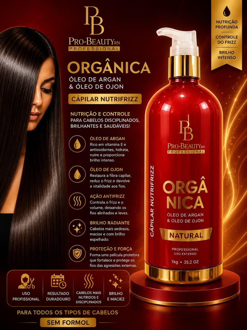Pro-Beauty RN Orgânica - Cápilar Nutrifrizz Argan e Ojon (1kg)