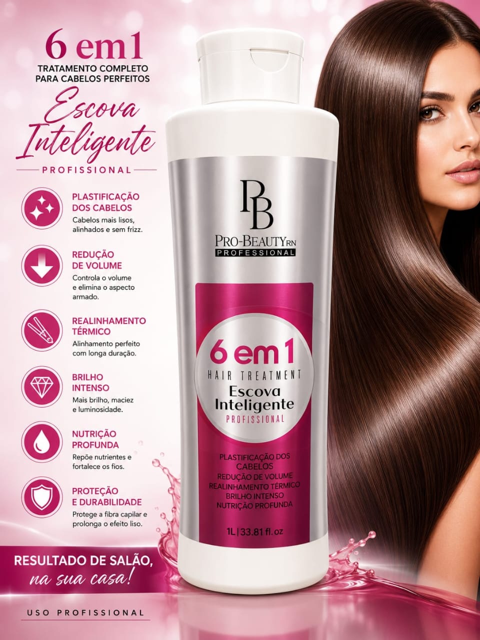 Pro-Beauty RN 6 em 1 - Escova Inteligente Hair Treatment (1L)